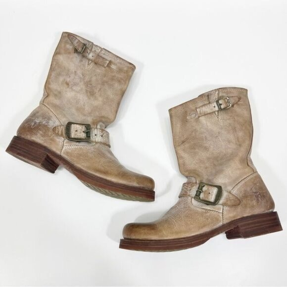 Frye Veronica Short Boots Leather Slip On Size 6 - Picture 1 of 7